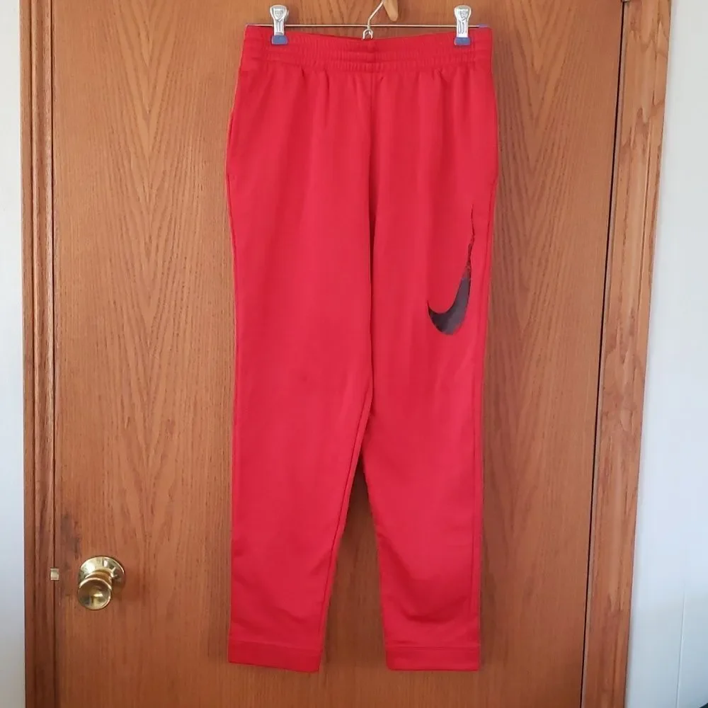 NWOT Bright Red Nike Jogging Running Pants Sz L